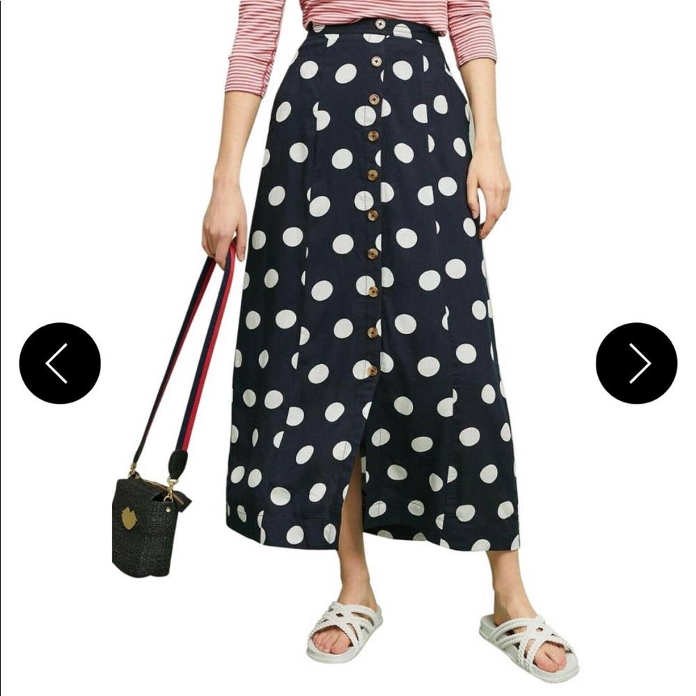Anthropologie Polka Dot Maeve Skirt With Pockets Size 8